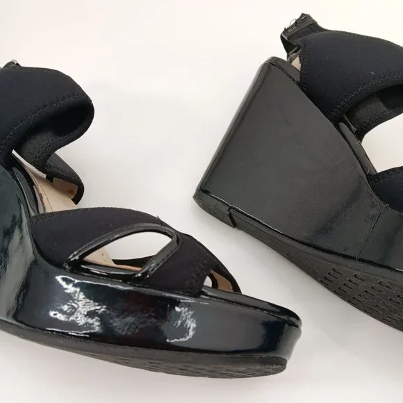 ADRIENNE VITTADINI BLACK PLATFORM SANDALS SIZE 7.5M - Picture 9 of 16